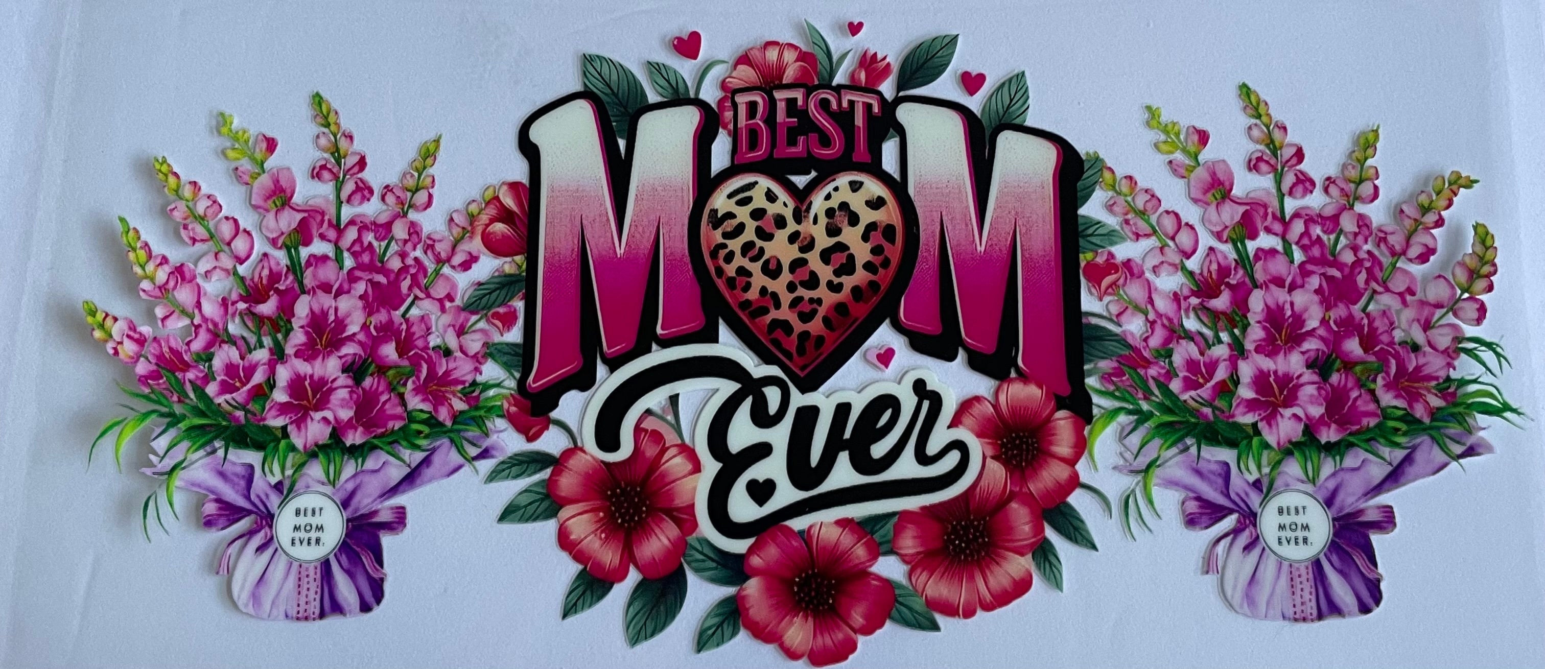 Best Mom Ever Cheetah Print & Flowers